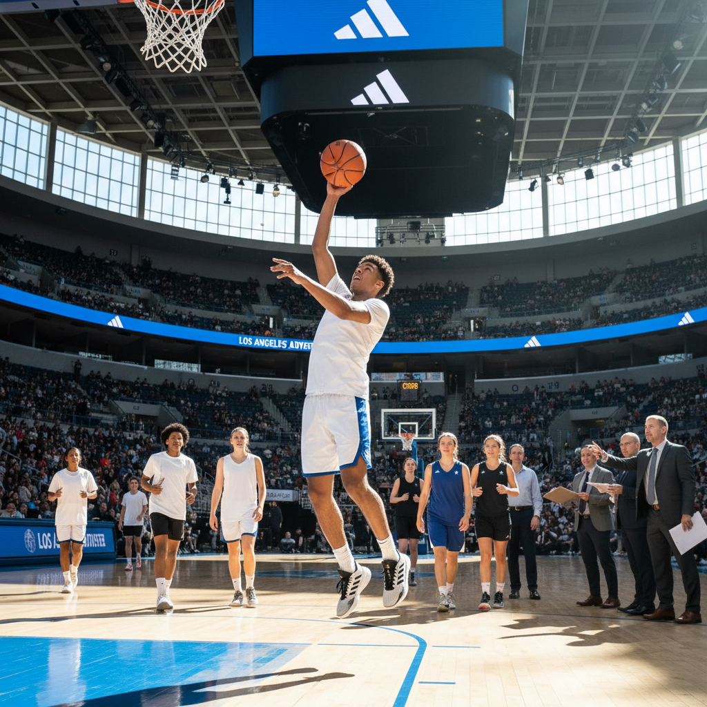 A sport news photograph from Los Angeles Advertiser