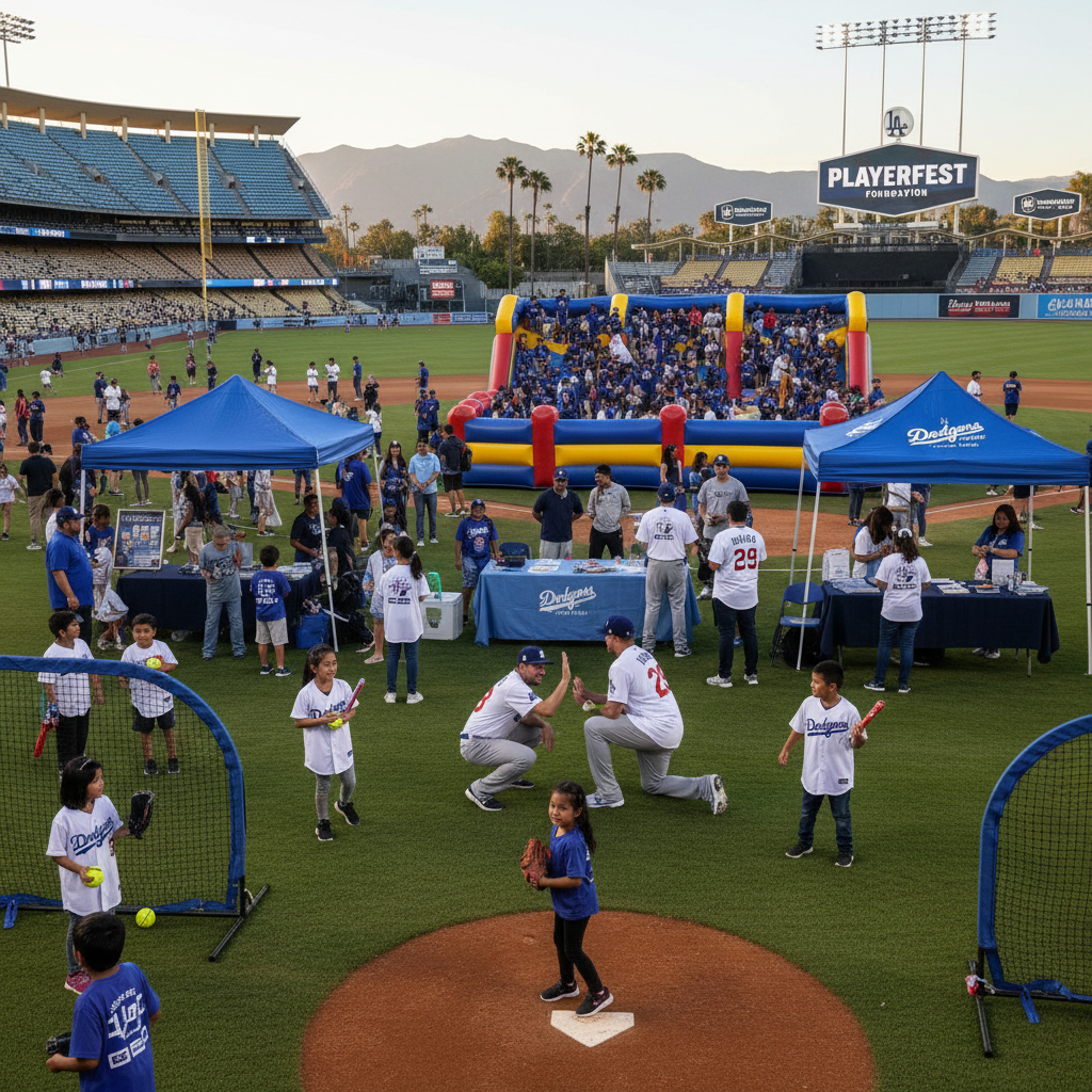 Thousands of attendees enjoy games and resources at the Los Angeles Dodgers Foundation's annual PlayerFest event.