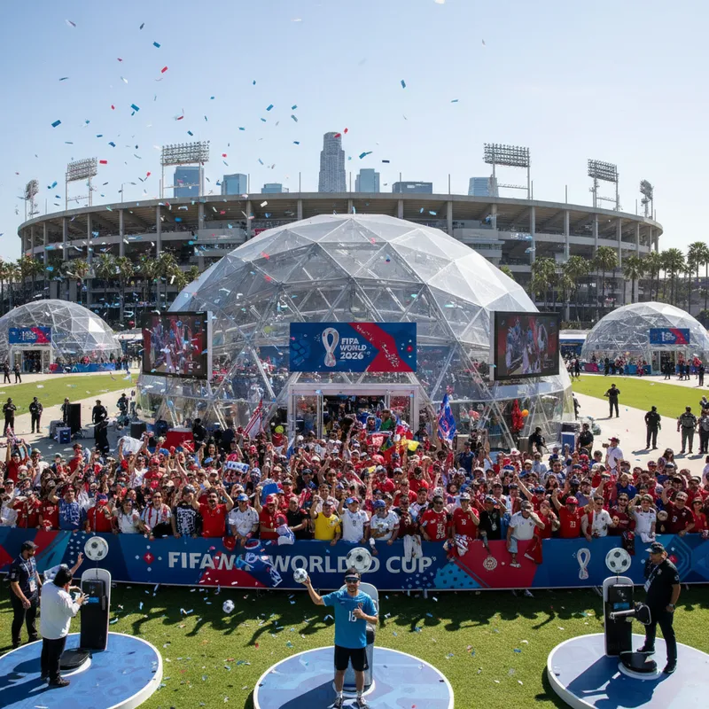 Six official FIFA World Cup 2026 pop-up stores open in Los Angeles featuring merchandise and fan experiences.